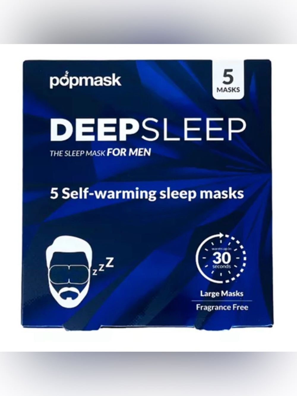 DeepSleep Self-Warming Sleep Mask for Men - Blue (5 Pack)